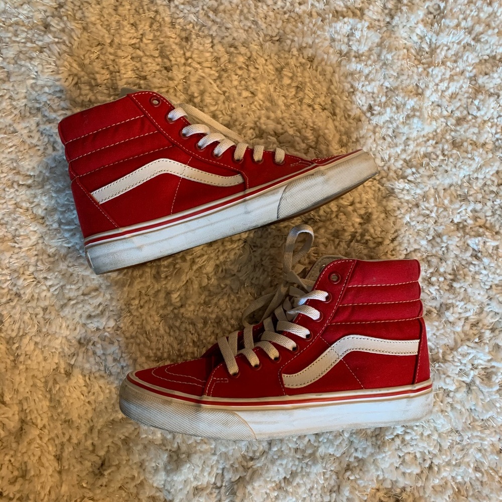 Red Vans Sk8 Hi